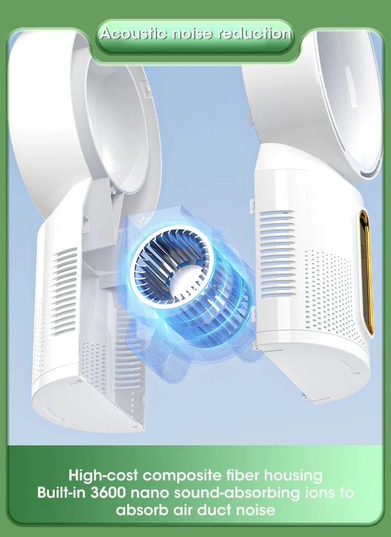 Elektrischer Tischventilator ohne Flügel, Tischventilator, 5-Gang-Turmventilator für Babykühler, Klimaanlage, wiederaufladbarer USB-Kühlventilator