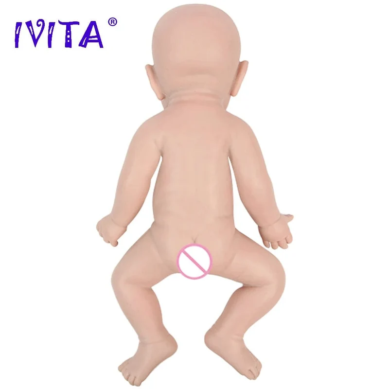 IVITA WB1528 43cm 2508g 100% Ganzkörper-Silikon Reborn Babypuppe Realistisches weiches Babyspielzeug mit Kleidung für Kinder Puppen Geschenk