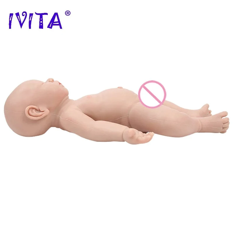 IVITA WB1528 43cm 2508g 100% Ganzkörper-Silikon Reborn Babypuppe Realistisches weiches Babyspielzeug mit Kleidung für Kinder Puppen Geschenk