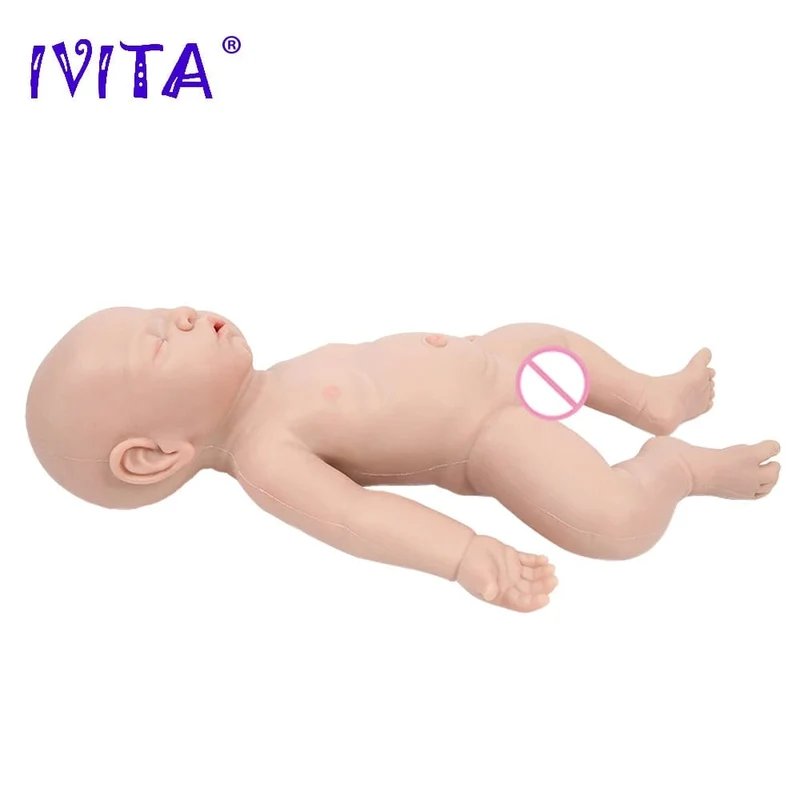 IVITA WB1528 43cm 2508g 100% Ganzkörper-Silikon Reborn Babypuppe Realistisches weiches Babyspielzeug mit Kleidung für Kinder Puppen Geschenk