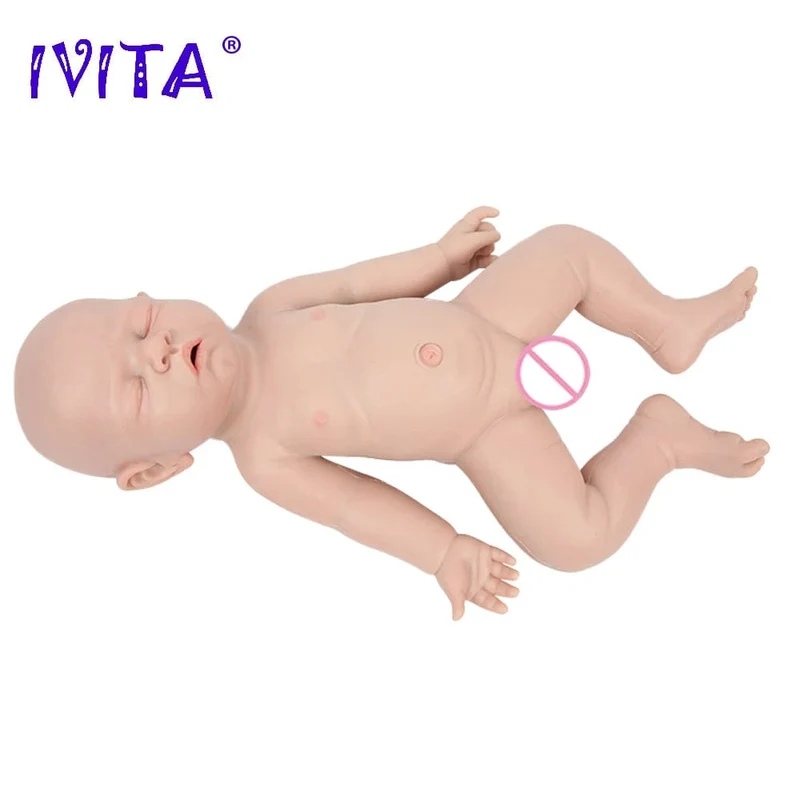IVITA WB1528 43cm 2508g 100% Ganzkörper-Silikon Reborn Babypuppe Realistisches weiches Babyspielzeug mit Kleidung für Kinder Puppen Geschenk