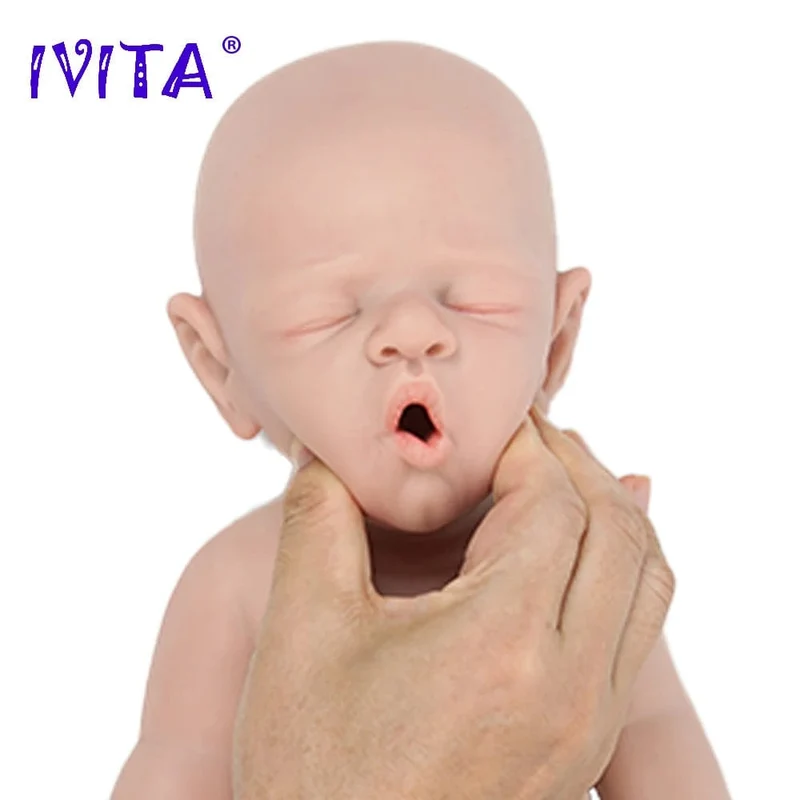 IVITA WB1528 43cm 2508g 100% Ganzkörper-Silikon Reborn Babypuppe Realistisches weiches Babyspielzeug mit Kleidung für Kinder Puppen Geschenk