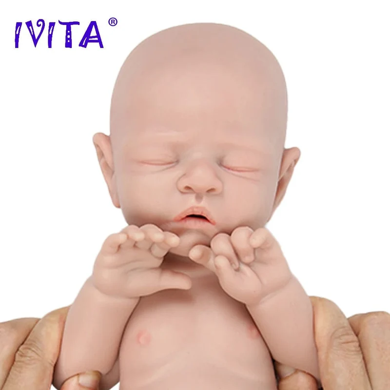 IVITA WB1528 43cm 2508g 100% Ganzkörper-Silikon Reborn Babypuppe Realistisches weiches Babyspielzeug mit Kleidung für Kinder Puppen Geschenk