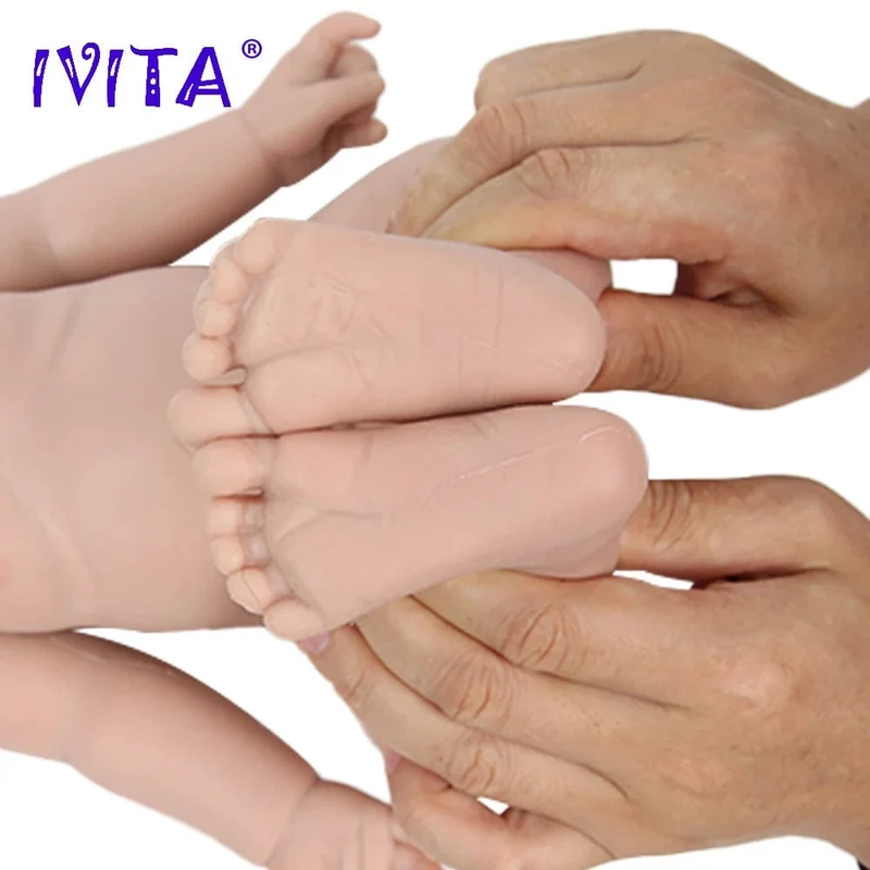 IVITA WB1528 43cm 2508g 100% Ganzkörper-Silikon Reborn Babypuppe Realistisches weiches Babyspielzeug mit Kleidung für Kinder Puppen Geschenk