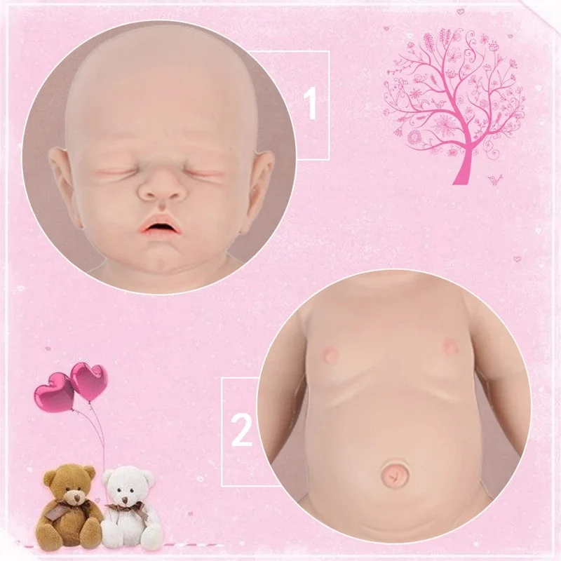 IVITA WB1528 43cm 2508g 100% Ganzkörper-Silikon Reborn Babypuppe Realistisches weiches Babyspielzeug mit Kleidung für Kinder Puppen Geschenk