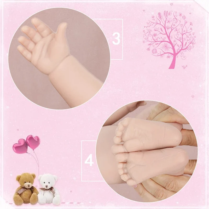 IVITA WB1528 43cm 2508g 100% Ganzkörper-Silikon Reborn Babypuppe Realistisches weiches Babyspielzeug mit Kleidung für Kinder Puppen Geschenk