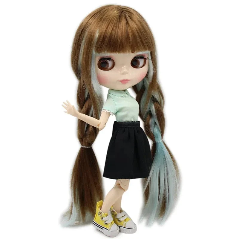 ICY DBS Blyth Puppe Nr. BL0623/6909 Braunes Mix-Blauhaar weiße Haut Joint Body Neo 1/6 Anime ob24