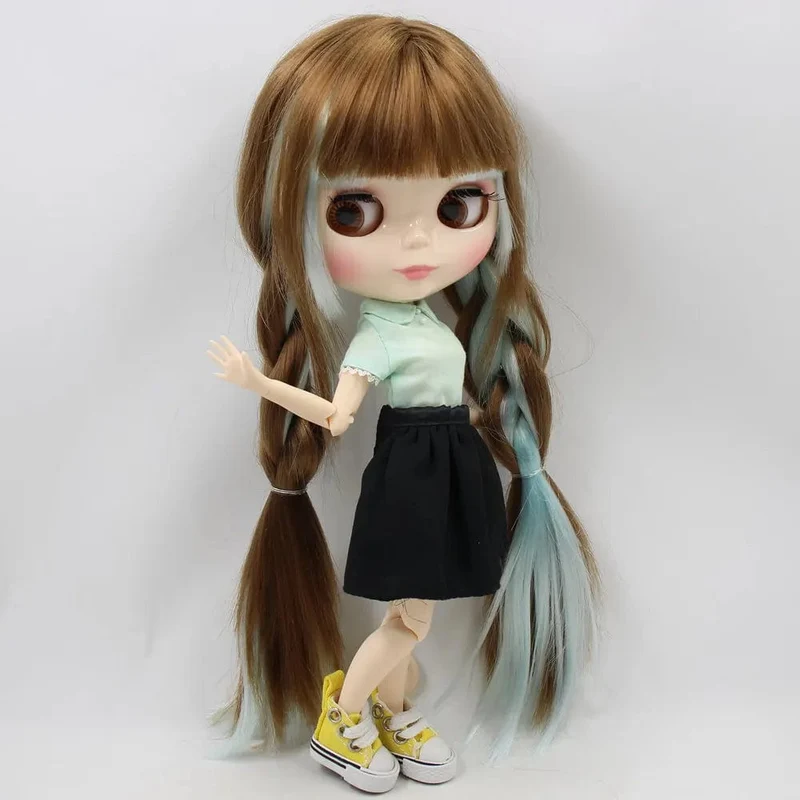 ICY DBS Blyth Puppe Nr. BL0623/6909 Braunes Mix-Blauhaar weiße Haut Joint Body Neo 1/6 Anime ob24