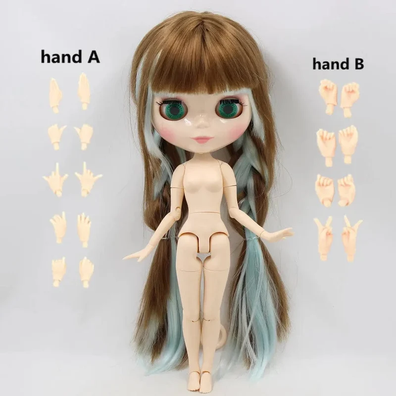 ICY DBS Blyth Puppe Nr. BL0623/6909 Braunes Mix-Blauhaar weiße Haut Joint Body Neo 1/6 Anime ob24