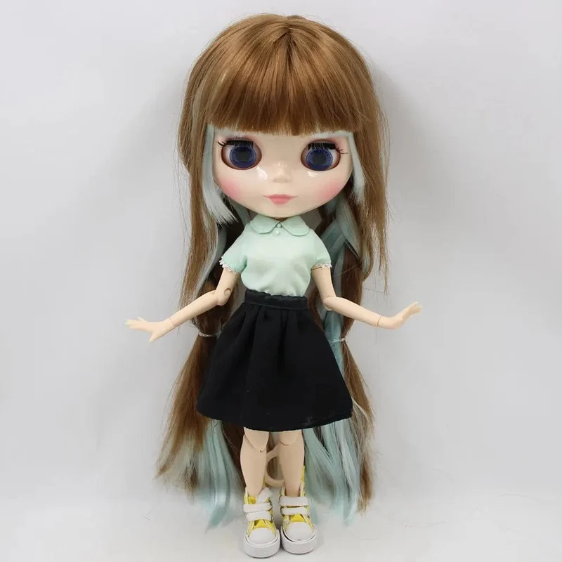 ICY DBS Blyth Puppe Nr. BL0623/6909 Braunes Mix-Blauhaar weiße Haut Joint Body Neo 1/6 Anime ob24