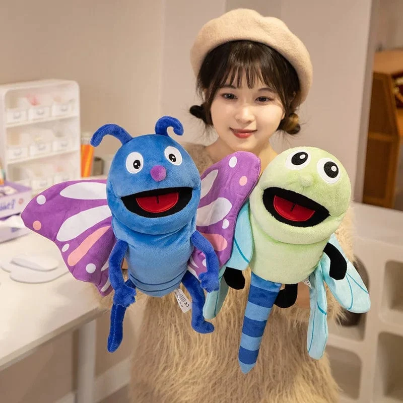 Handpuppen Kinderspielzeug Plüsch Insekten Tier Raupe Marienkäfer Handpuppen Puppe Familie Geschichtenerzählen Rollenspiele Fingerspielzeug
