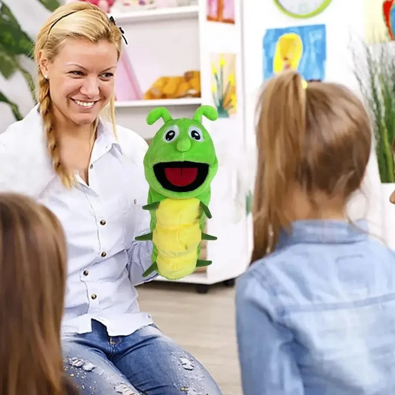 Handpuppen Kinderspielzeug Plüsch Insekten Tier Raupe Marienkäfer Handpuppen Puppe Familie Geschichtenerzählen Rollenspiele Fingerspielzeug