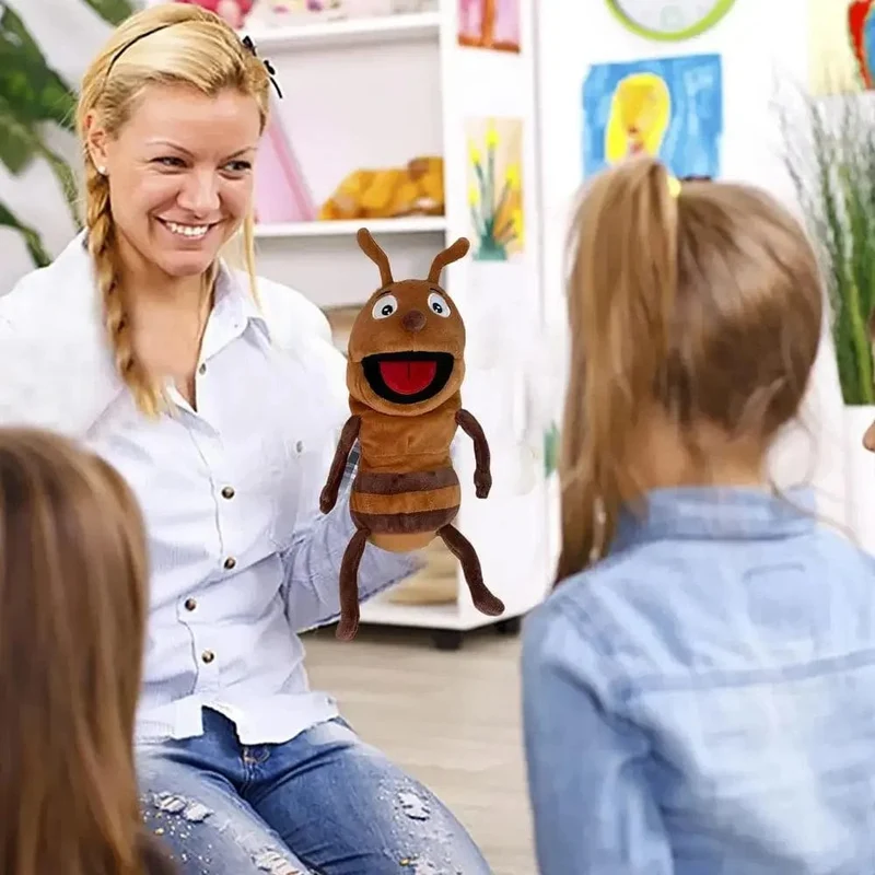 Handpuppen Kinderspielzeug Plüsch Insekten Tier Raupe Marienkäfer Handpuppen Puppe Familie Geschichtenerzählen Rollenspiele Fingerspielzeug