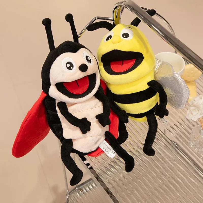 Handpuppen Kinderspielzeug Plüsch Insekten Tier Raupe Marienkäfer Handpuppen Puppe Familie Geschichtenerzählen Rollenspiele Fingerspielzeug