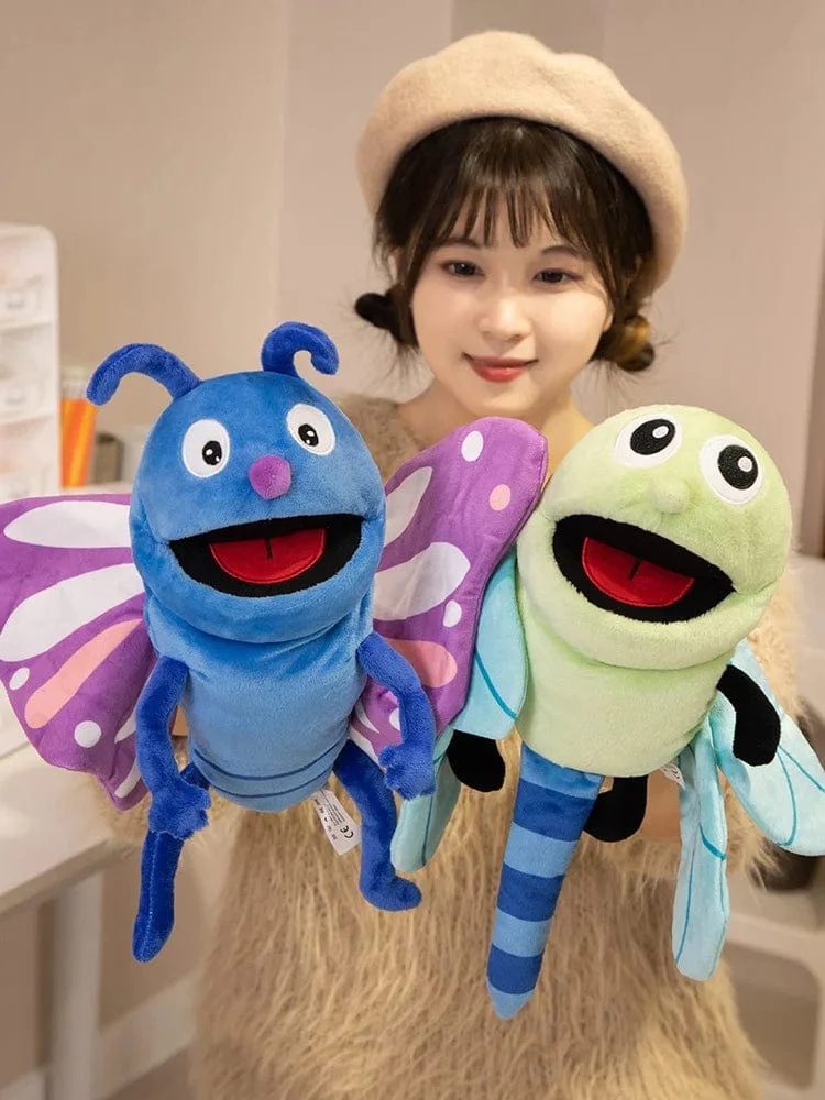 Handpuppen Kinderspielzeug Plüsch Insekten Tier Raupe Marienkäfer Handpuppen Puppe Familie Geschichtenerzählen Rollenspiele Fingerspielzeug