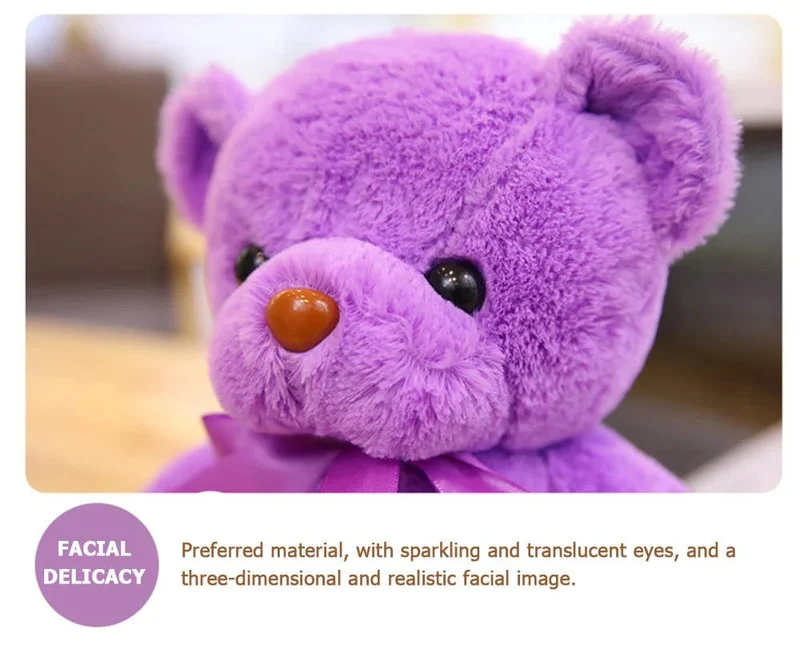 Niedlicher Teddybär Plüsch weich ausgestopfter Bär Tierspielzeug Plüschtier Kawaii Katze Baby Schlafspielzeug Wohnkultur für Kinder Mädchen Geschenke