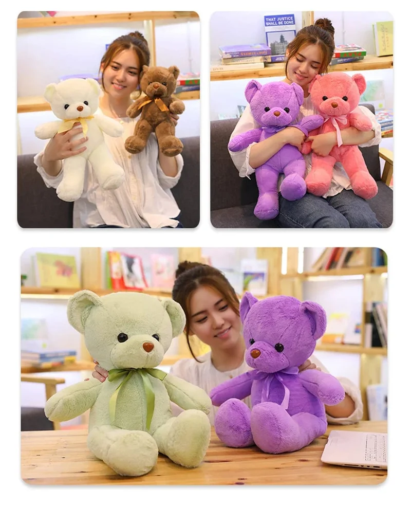 Niedlicher Teddybär Plüsch weich ausgestopfter Bär Tierspielzeug Plüschtier Kawaii Katze Baby Schlafspielzeug Wohnkultur für Kinder Mädchen Geschenke