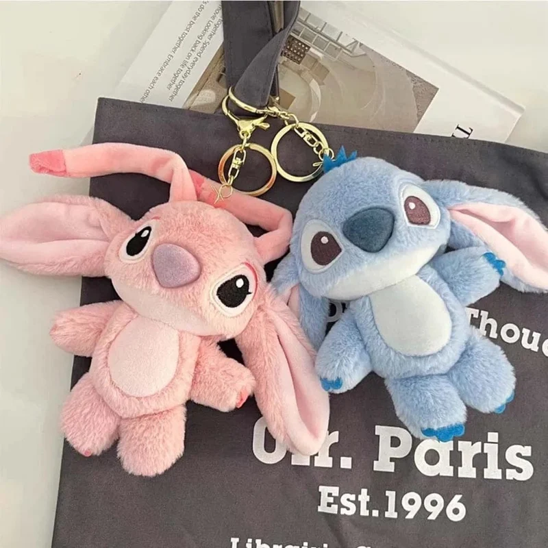 16 cm Disney Stitch Puppe Schlüsselanhänger Plüschtier Rucksack Anhänger Anime Lilo & Stitch Kinderspielzeug Weiche bequeme Stoffpuppe