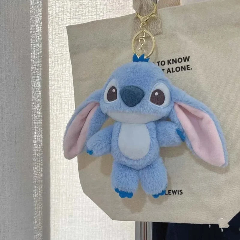 16 cm Disney Stitch Puppe Schlüsselanhänger Plüschtier Rucksack Anhänger Anime Lilo & Stitch Kinderspielzeug Weiche bequeme Stoffpuppe