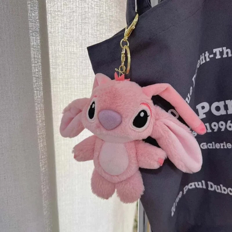 16 cm Disney Stitch Puppe Schlüsselanhänger Plüschtier Rucksack Anhänger Anime Lilo & Stitch Kinderspielzeug Weiche bequeme Stoffpuppe