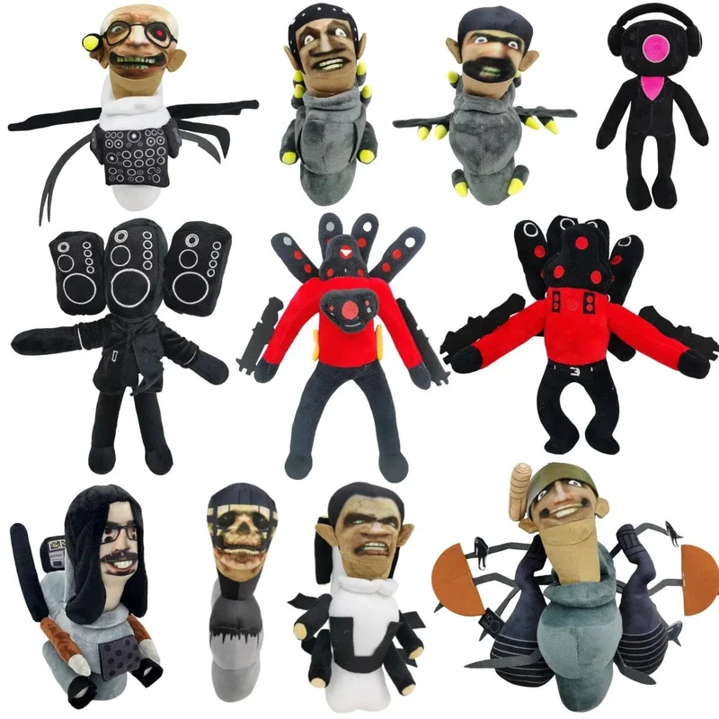 Skibidi Toilet Bosses Titan TV-Mann Kameramann Plüschtiere für Fans und Freunde Wunderschöne Stofftiere Puppe Weihnachtsgeschenk
