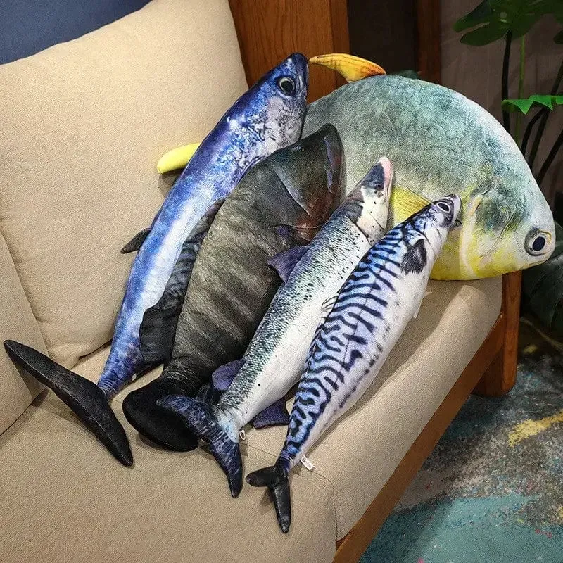 3D Simulation Fisch Plüsch Spielzeug Gefüllte Thunfisch Lachs Herbst Saury Zackenbarsch Plüsch Kissen Kreative Sofa Kissen Kissen Geschenk Kinder Spielzeug