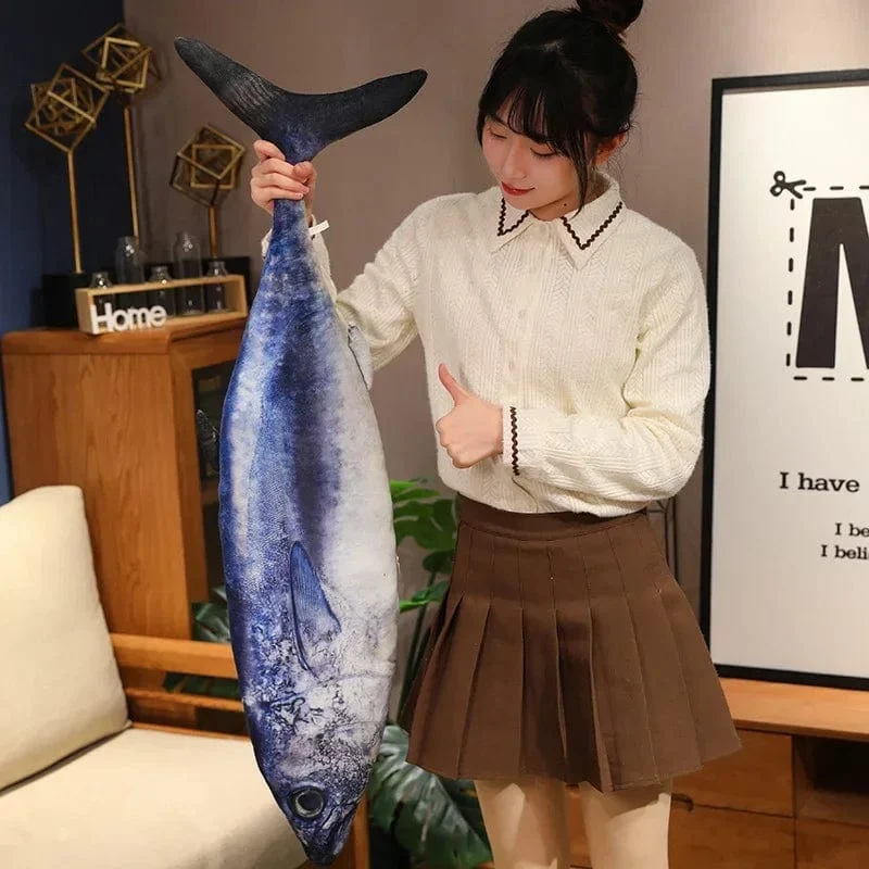 3D Simulation Fisch Plüsch Spielzeug Gefüllte Thunfisch Lachs Herbst Saury Zackenbarsch Plüsch Kissen Kreative Sofa Kissen Kissen Geschenk Kinder Spielzeug