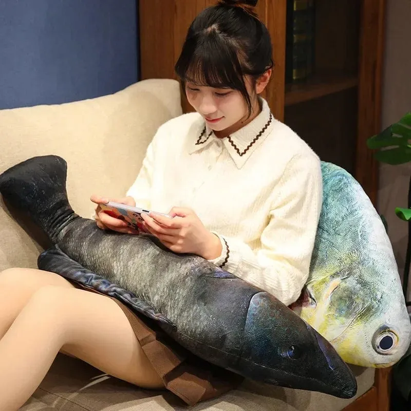 3D Simulation Fisch Plüsch Spielzeug Gefüllte Thunfisch Lachs Herbst Saury Zackenbarsch Plüsch Kissen Kreative Sofa Kissen Kissen Geschenk Kinder Spielzeug