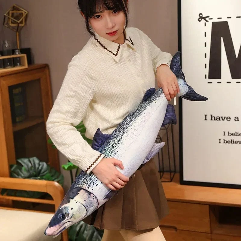 3D Simulation Fisch Plüsch Spielzeug Gefüllte Thunfisch Lachs Herbst Saury Zackenbarsch Plüsch Kissen Kreative Sofa Kissen Kissen Geschenk Kinder Spielzeug