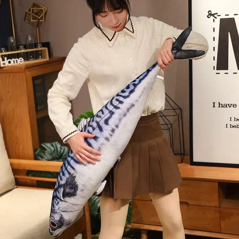 3D Simulation Fisch Plüsch Spielzeug Gefüllte Thunfisch Lachs Herbst Saury Zackenbarsch Plüsch Kissen Kreative Sofa Kissen Kissen Geschenk Kinder Spielzeug