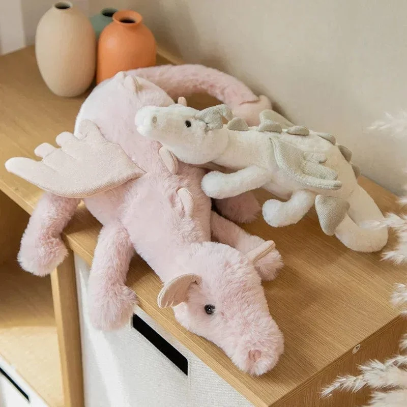 Riesiges weiches Plüschspielzeug, kleiner Drache, Plüschspielzeug, weiß, grüner Dinosaurier, Stofftier, weiche Puppe, Geburtstagsgeschenk für Kinder