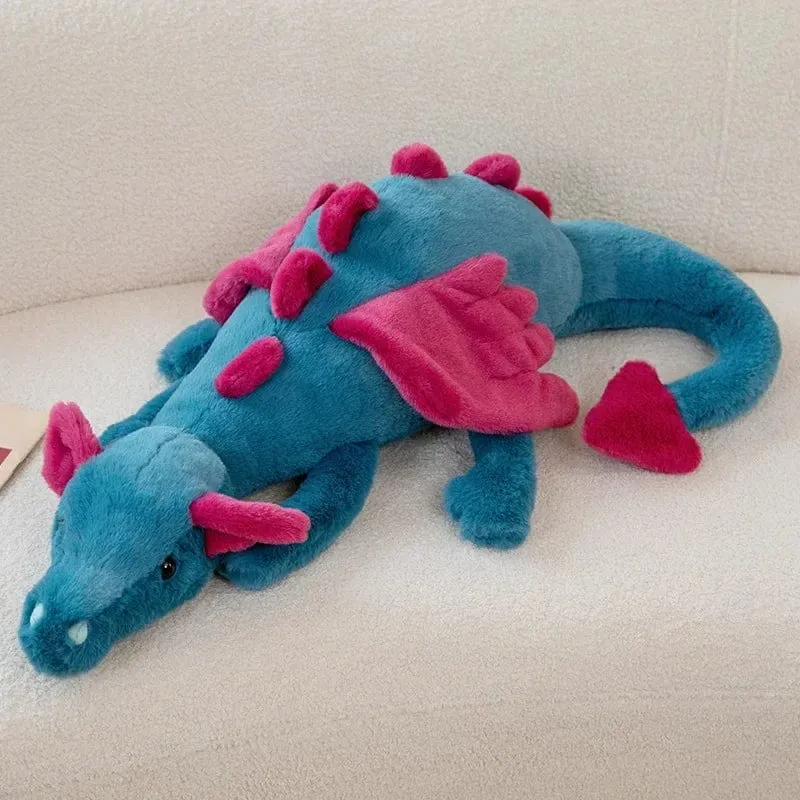 Riesiges weiches Plüschspielzeug, kleiner Drache, Plüschspielzeug, weiß, grüner Dinosaurier, Stofftier, weiche Puppe, Geburtstagsgeschenk für Kinder