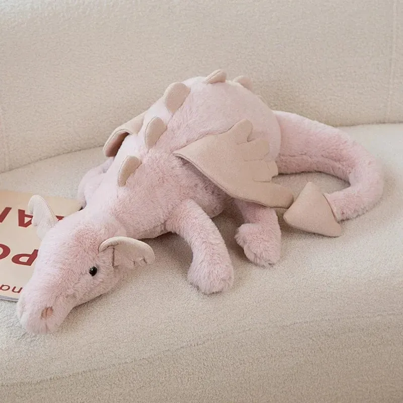 Riesiges weiches Plüschspielzeug, kleiner Drache, Plüschspielzeug, weiß, grüner Dinosaurier, Stofftier, weiche Puppe, Geburtstagsgeschenk für Kinder
