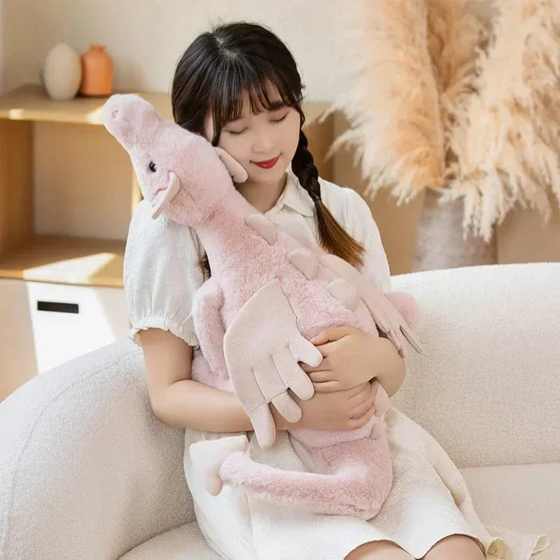 Riesiges weiches Plüschspielzeug, kleiner Drache, Plüschspielzeug, weiß, grüner Dinosaurier, Stofftier, weiche Puppe, Geburtstagsgeschenk für Kinder