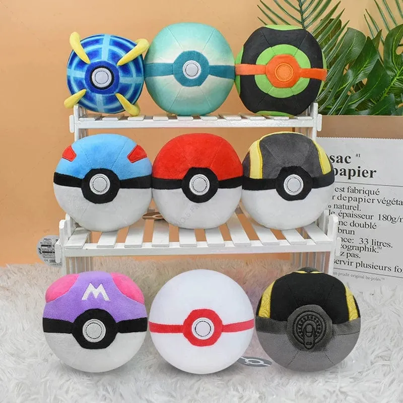9Styles Pokemon Plüsch Pokeball Stofftier Meisterball Pokeball Großer Ball Beast Ball Dämmerungsball Hisuian Ultra Ball Peluche Puppe