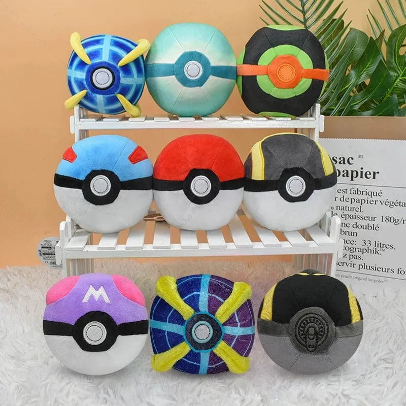 9Styles Pokemon Plüsch Pokeball Stofftier Meisterball Pokeball Großer Ball Beast Ball Dämmerungsball Hisuian Ultra Ball Peluche Puppe