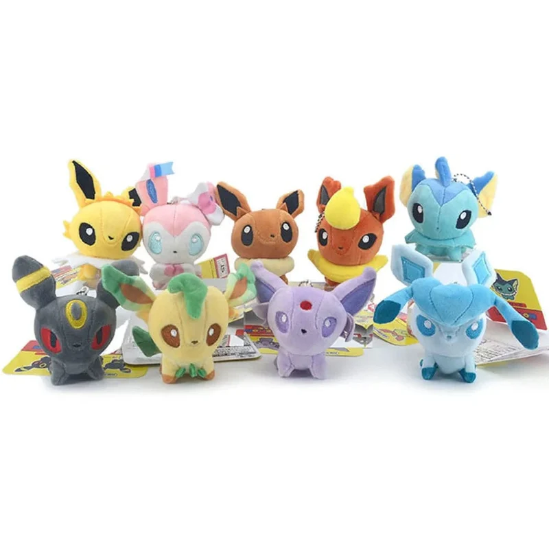 Pokemon Eevee Plüschpuppe Q Version Sylveon Eeveelution Glaceon Leafeon Umbreon Espeon Jolteon Vaporeon Haustier Elfen Geschenk