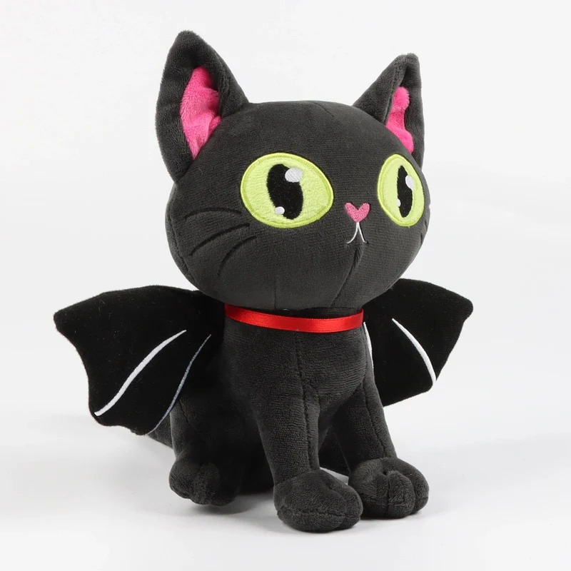 28 cm schwarzes Batcat-Plüschtier für Halloween, lustige Spielzeugpuppen, Begleiterspielzeug für Jungen und Mädchen, Weihnachts- und Halloween-Geschenke