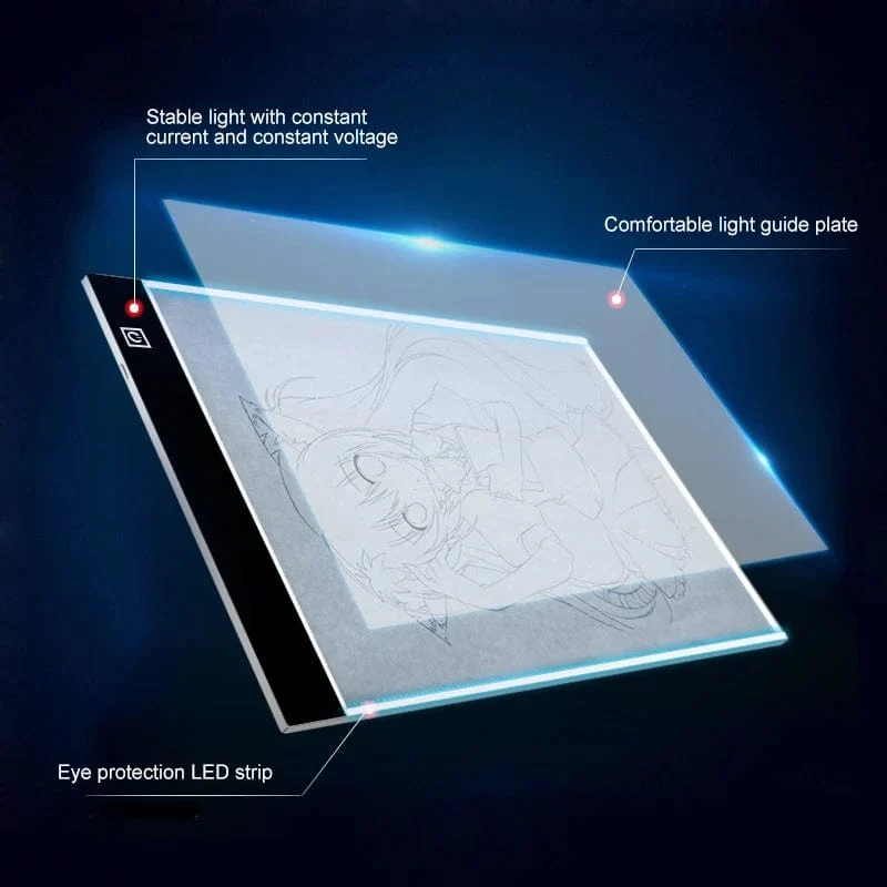 3-stufig dimmbares LED-Zeichenpad, Lernspielzeug für Kinder und Babys, A4-Format, elektronisches Mal- und Zeichenbrett, A5-Format