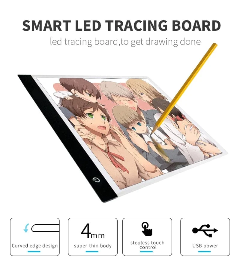 3-stufig dimmbares LED-Zeichenpad, Lernspielzeug für Kinder und Babys, A4-Format, elektronisches Mal- und Zeichenbrett, A5-Format