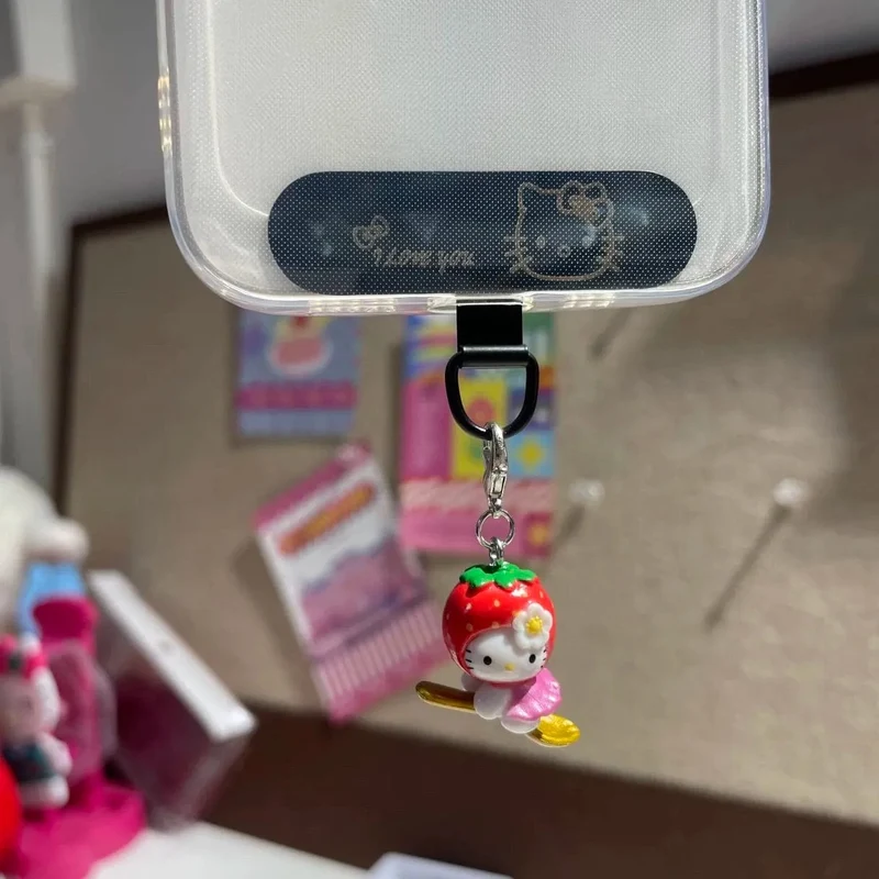 Sanrio Süße Erdbeere Hello Kitty Puppe Schlüsselanhänger Kawaii Engel Handyanhänger Kindertasche Zubehör Spielzeug Anhänger Geschenk