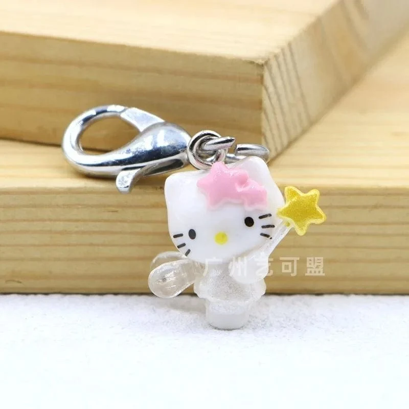 Sanrio Süße Erdbeere Hello Kitty Puppe Schlüsselanhänger Kawaii Engel Handyanhänger Kindertasche Zubehör Spielzeug Anhänger Geschenk