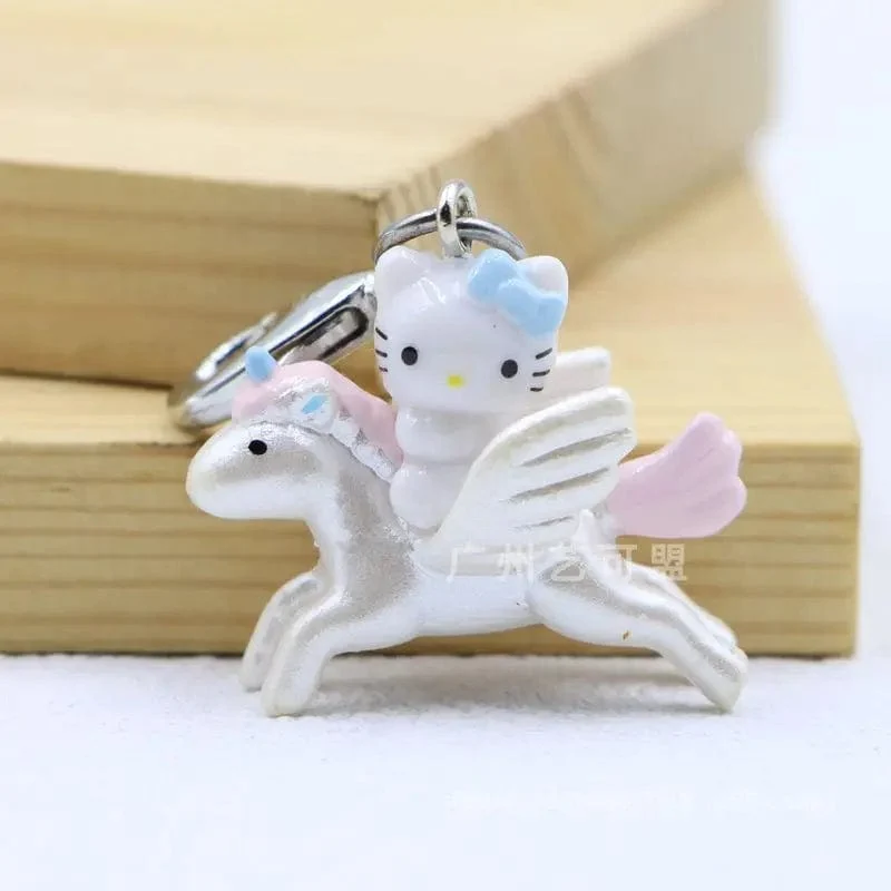 Sanrio Süße Erdbeere Hello Kitty Puppe Schlüsselanhänger Kawaii Engel Handyanhänger Kindertasche Zubehör Spielzeug Anhänger Geschenk