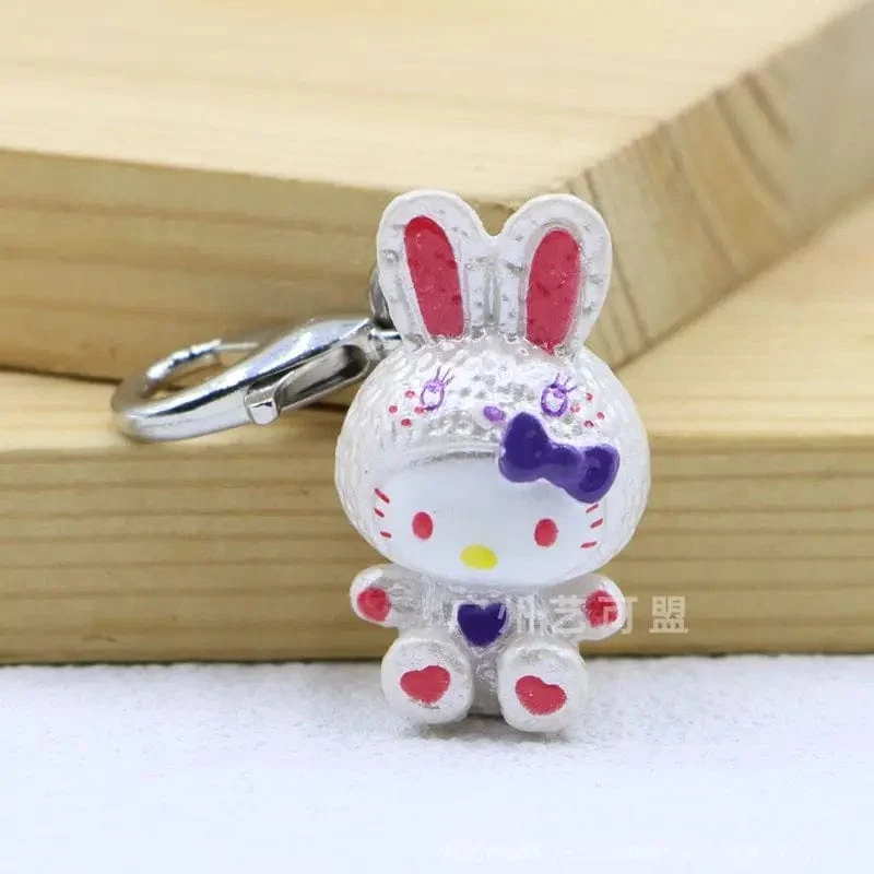 Sanrio Süße Erdbeere Hello Kitty Puppe Schlüsselanhänger Kawaii Engel Handyanhänger Kindertasche Zubehör Spielzeug Anhänger Geschenk
