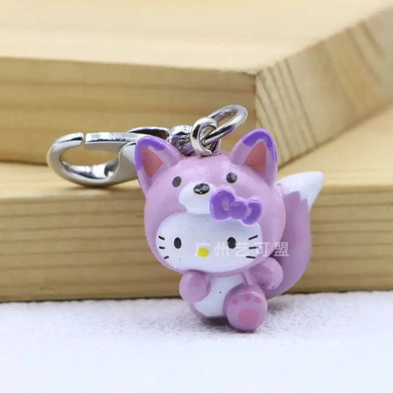 Sanrio Süße Erdbeere Hello Kitty Puppe Schlüsselanhänger Kawaii Engel Handyanhänger Kindertasche Zubehör Spielzeug Anhänger Geschenk