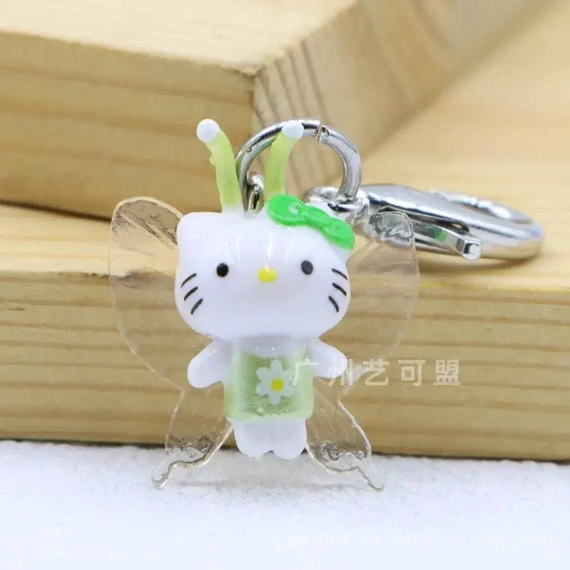 Sanrio Süße Erdbeere Hello Kitty Puppe Schlüsselanhänger Kawaii Engel Handyanhänger Kindertasche Zubehör Spielzeug Anhänger Geschenk