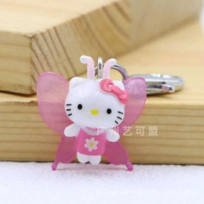 Sanrio Süße Erdbeere Hello Kitty Puppe Schlüsselanhänger Kawaii Engel Handyanhänger Kindertasche Zubehör Spielzeug Anhänger Geschenk