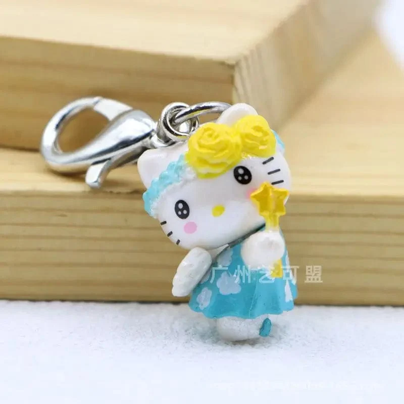 Sanrio Süße Erdbeere Hello Kitty Puppe Schlüsselanhänger Kawaii Engel Handyanhänger Kindertasche Zubehör Spielzeug Anhänger Geschenk