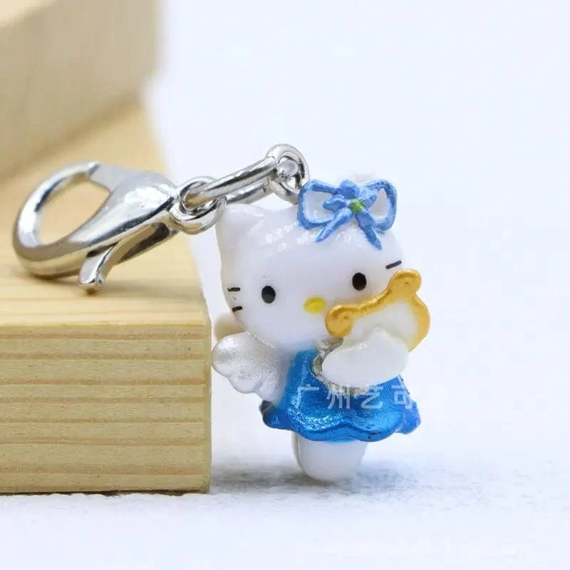 Sanrio Süße Erdbeere Hello Kitty Puppe Schlüsselanhänger Kawaii Engel Handyanhänger Kindertasche Zubehör Spielzeug Anhänger Geschenk