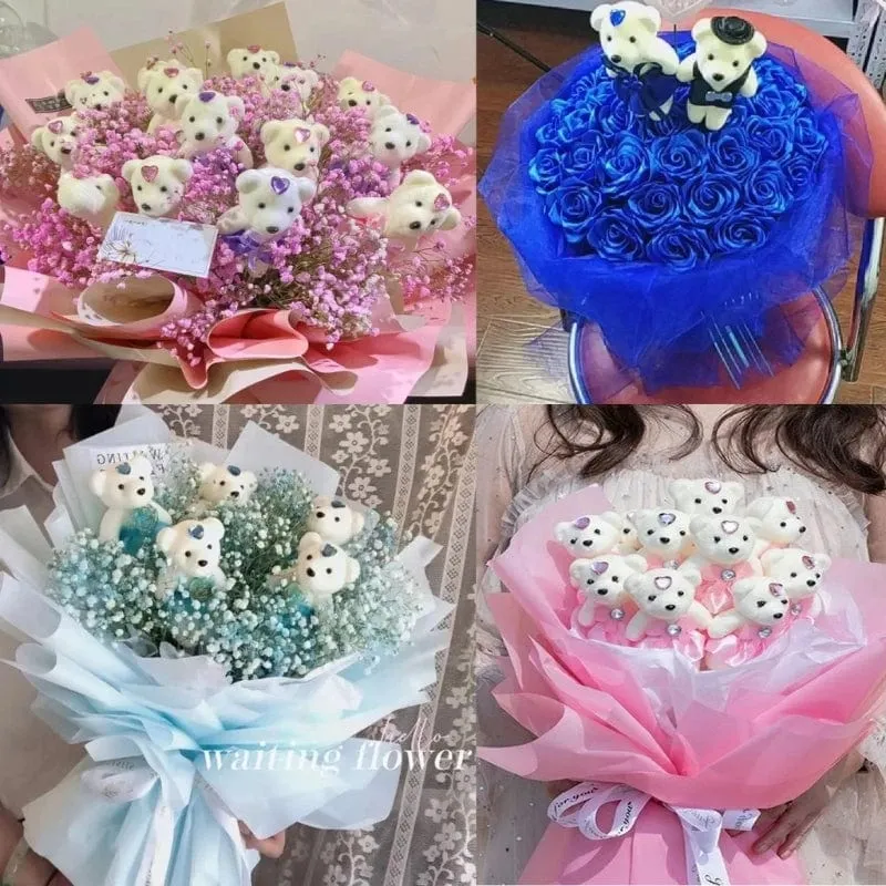 10 Teile/los Bär Gefüllt Plüsch Spielzeug Mini Bär Spielzeug Schlüsselbund Tasche Anhänger Hochzeit Dekoration Kinder Geburtstag Party Geschenke
